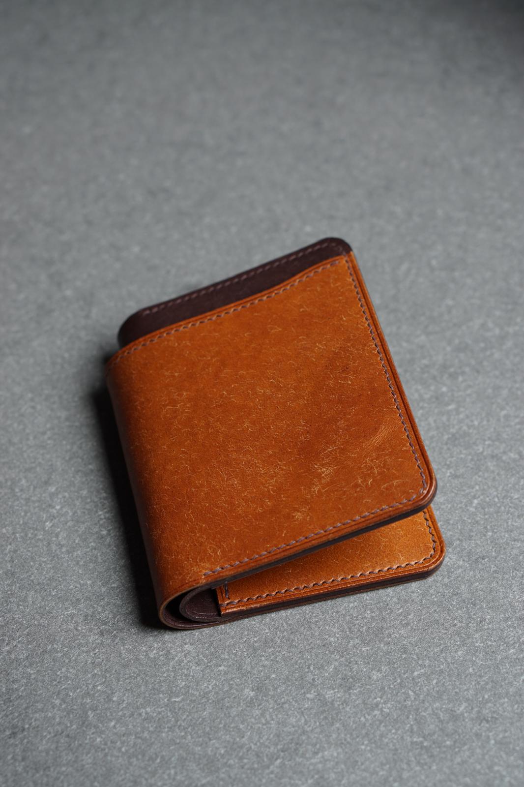 Portofel din piele lucrat 100% manual din piele MB Pellami Maro