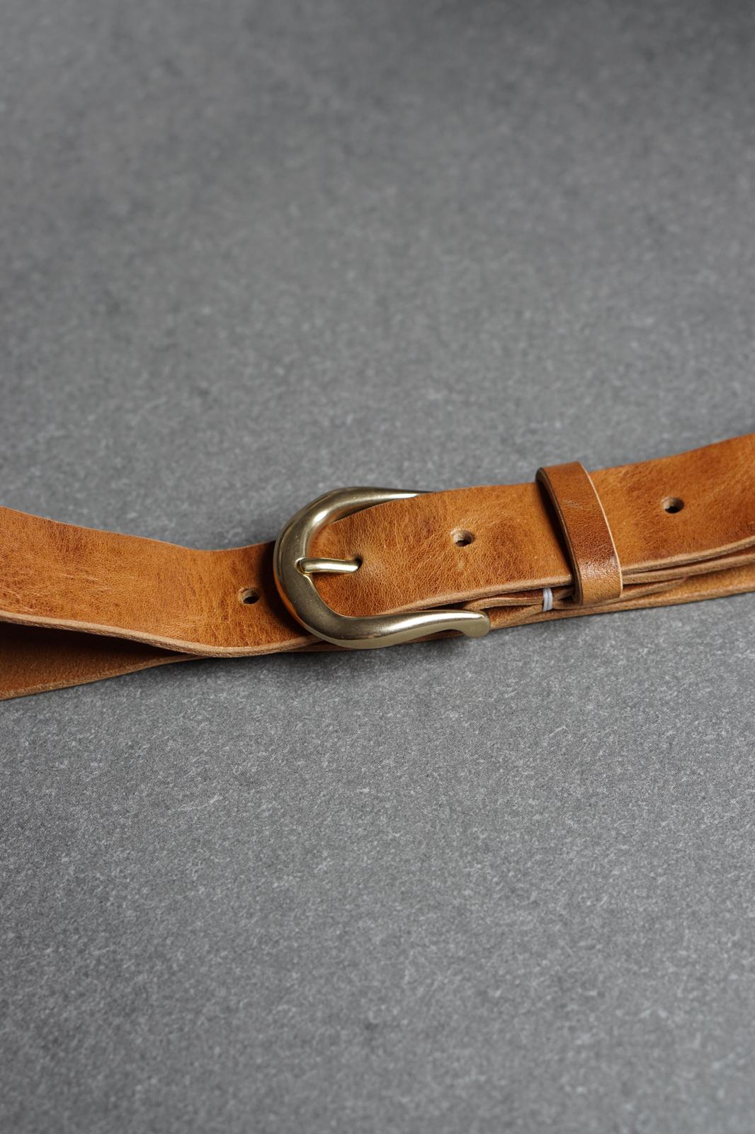 Curea dama maro din piele Full Grain de vita  3.2 mm mm