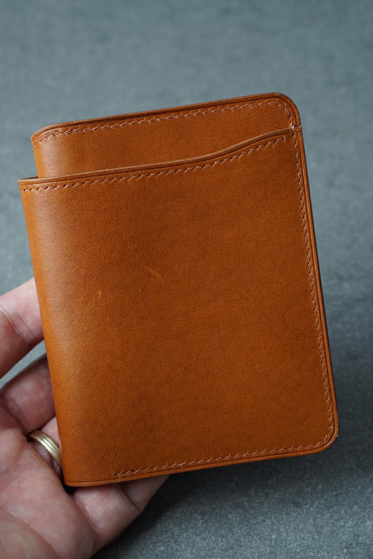 Portofel din piele lucrat 100% manual din piele naturală, maro