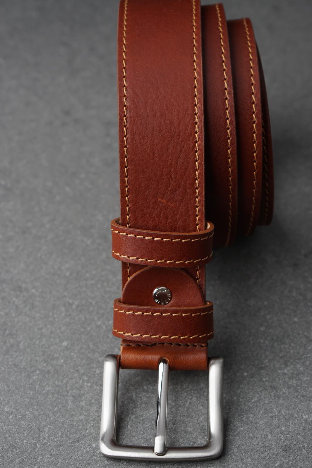 Curea barbati maro din piele de vita, grosime 3.2