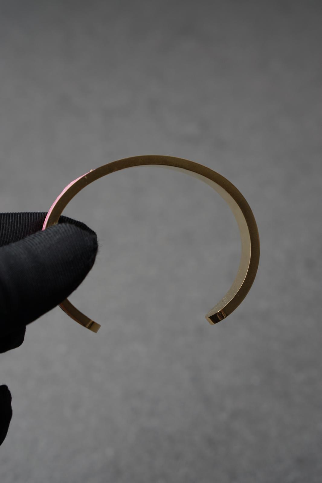 Bratara dama din inox 316 L cu insertie de piele roz