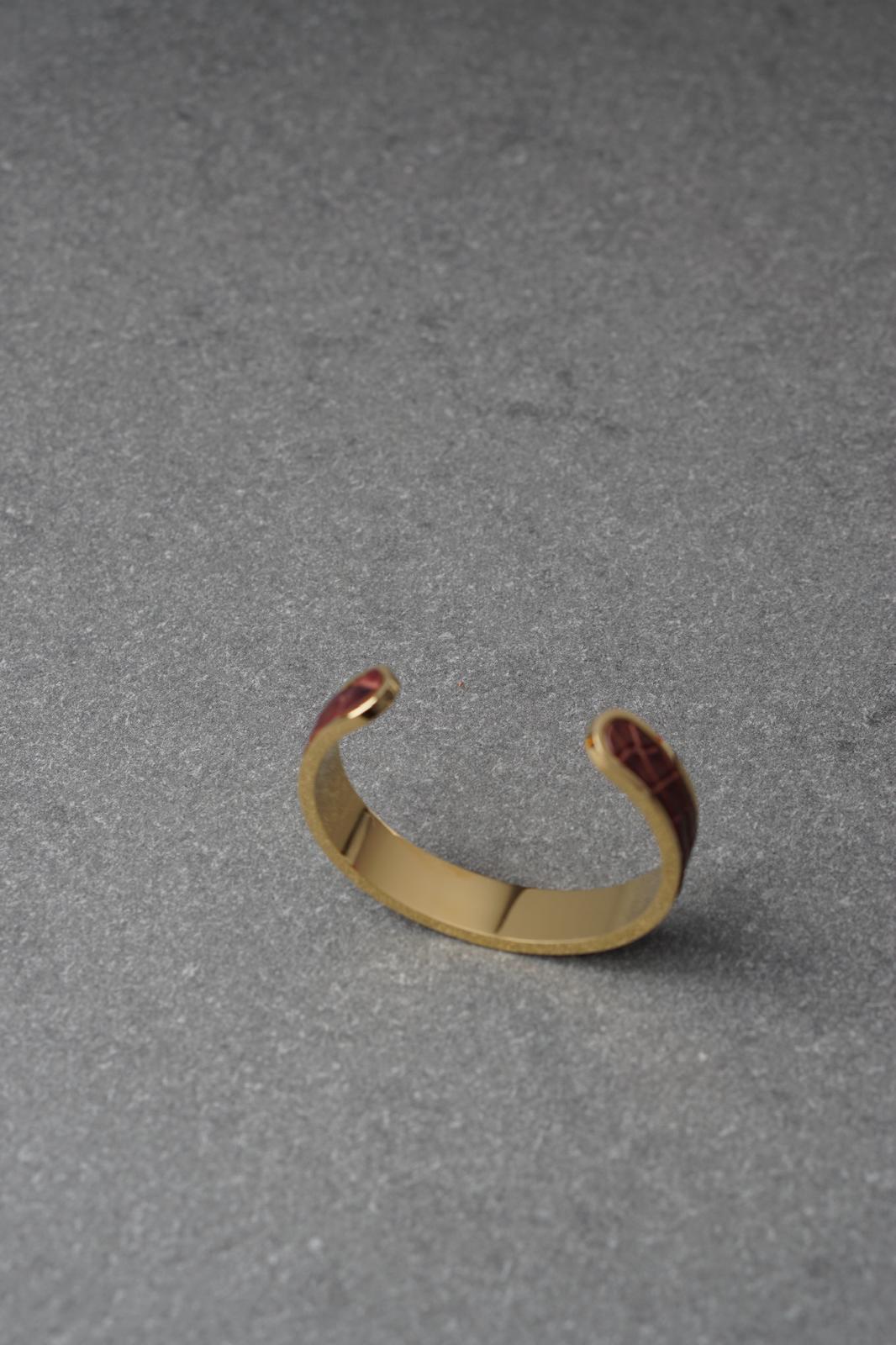 Bratara dama din inox 316 L cu insertie de piele maro