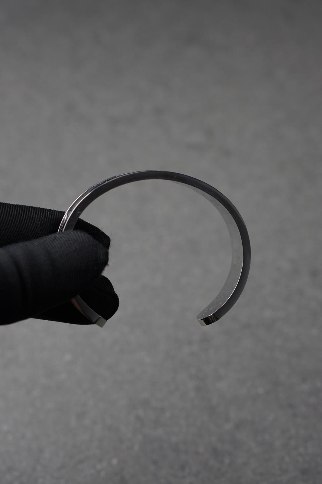 Bratara dama din inox 316 L cu insertie de piele neagra