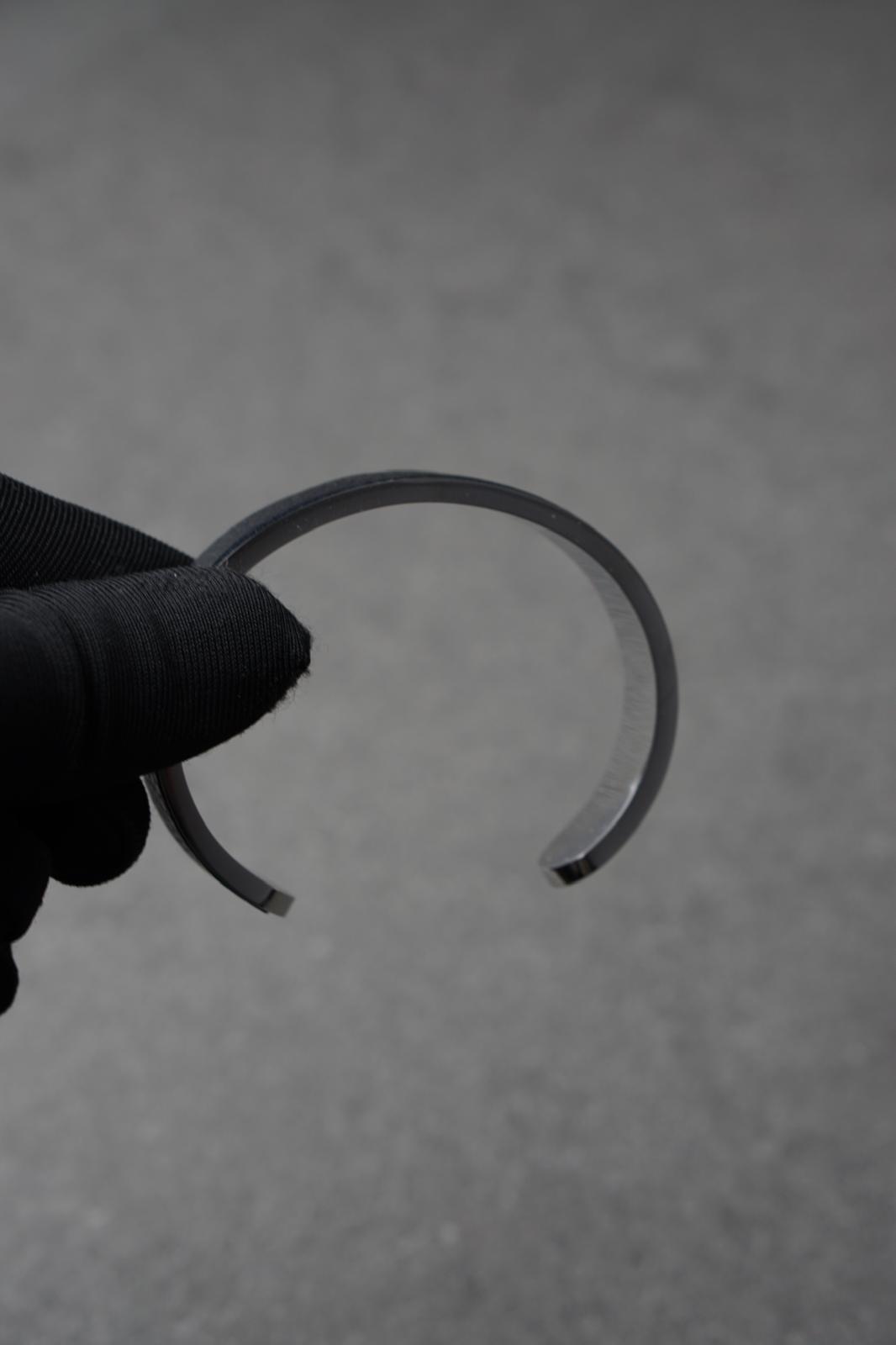 Bratara dama din inox 316 L cu insertie de piele neagra