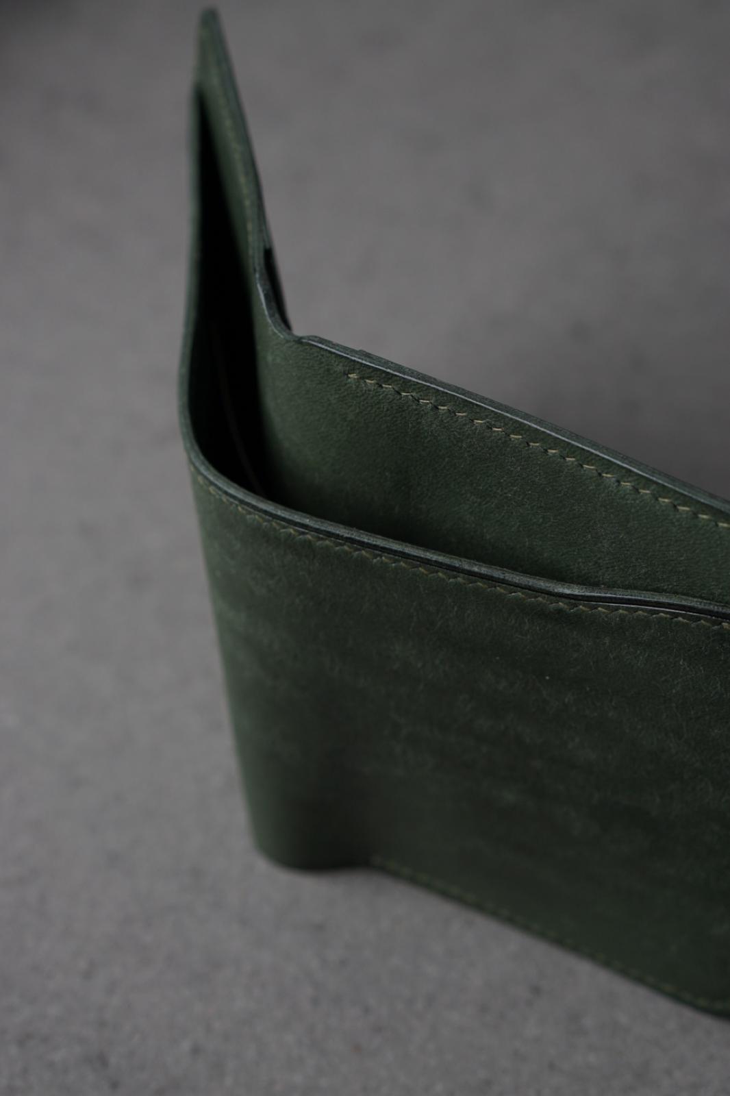 Portofel din piele lucrat 100% manual din piele MB Pellami Verde
