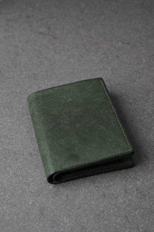 Portofel din piele lucrat 100% manual din piele naturală, Verde