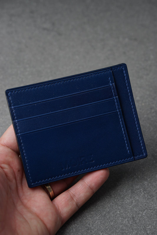 Portofel din piele lucrat 100% manual din piele culoarea albastra